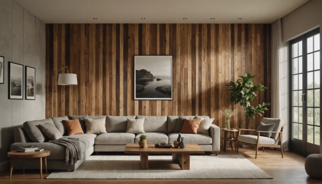revêtement mural en bois intérieur